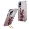 For Xiaomi 13 Lite/Civi 2 5G Case Glitter Rabbit Pull-out Kickstand Phone Cover