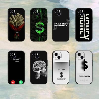 MONEY CALLING Etui na Telefon Dla 17 16 15 14 13 12 11 Mini XS XR X 6S 6 Pro Max Plus Czarne Miękkie Pokrowce