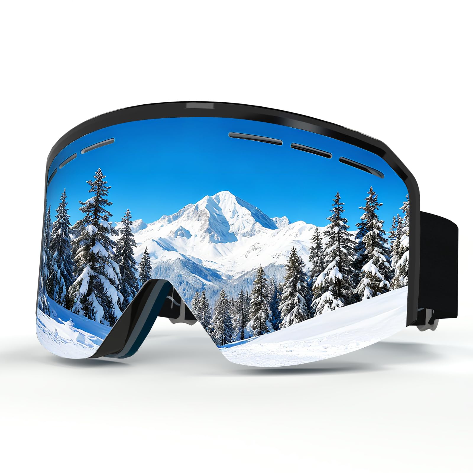 

VCOROS Ski and Snowboard Goggles for Men and Women, Unisex, Glasses Compatible, OTG, UV400 Protection, Double Lens, Windproof, Snowproof, Anti-Fog, No