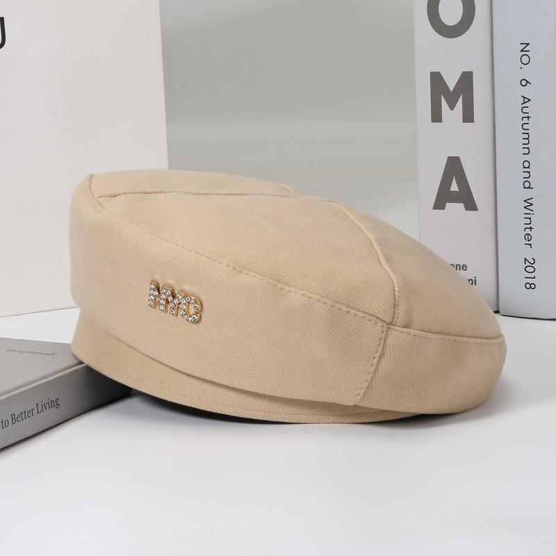 

Letters Painter Myc Beret Hat Gift Warm Girl Outdoor Sports Sunshade Breathable бежевый