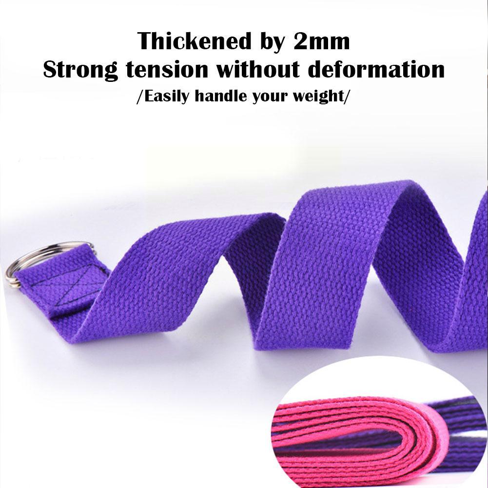 72 Inch Yoga Stretch Strap Solid Color D Cotton Gym Belt Exercise Fitness Loop Color Leg Training 4 Stylish Appearance Practical Daily Use