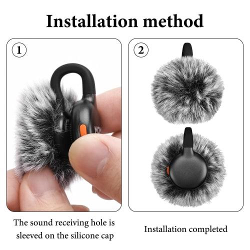 Geekria Fur Mic Windscreen for Creators, Compatible with Hollyland Lark M2S, Dead Cat Microphone Wind Muff, Microphone Windshield, Wind Jammer, Furry