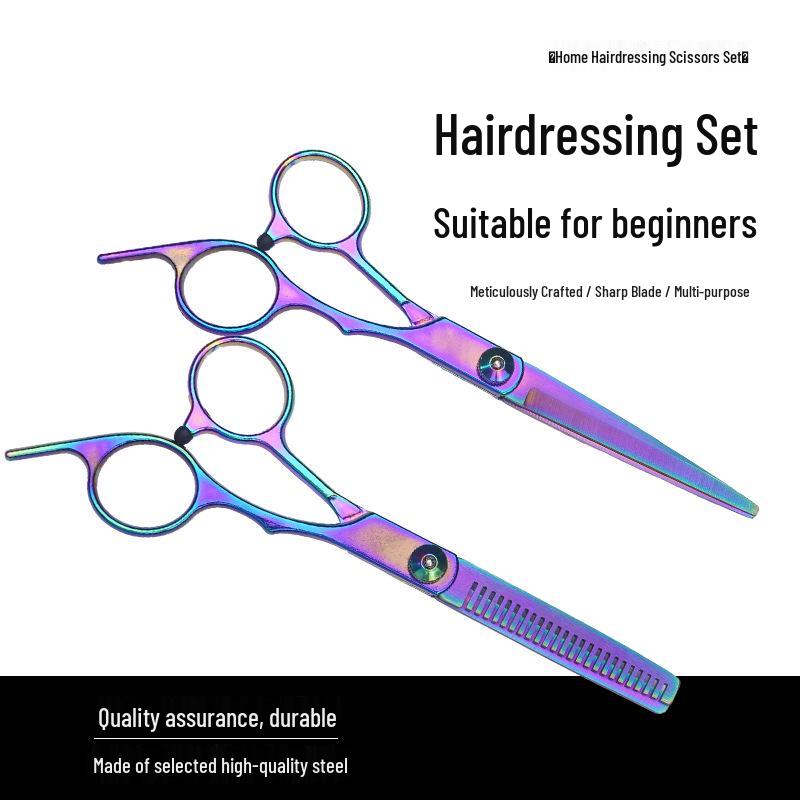 Professional Hairdressing Scissors Set: Hair Cutting, Thinning, Texturizing, and Self-Cut Bangs Tools.