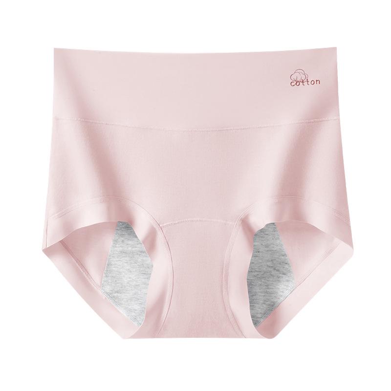 High-Waisted Pure Cotton Menstrual Panties with Extended Crotch, Leak-Proof Design, Breathable, and Antibacterial.