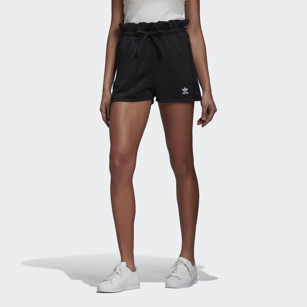 Adidas Originals Bellista Shorts Casual Breathable Ruffled Waist Sports Shorts Women shorts Black GJ6572