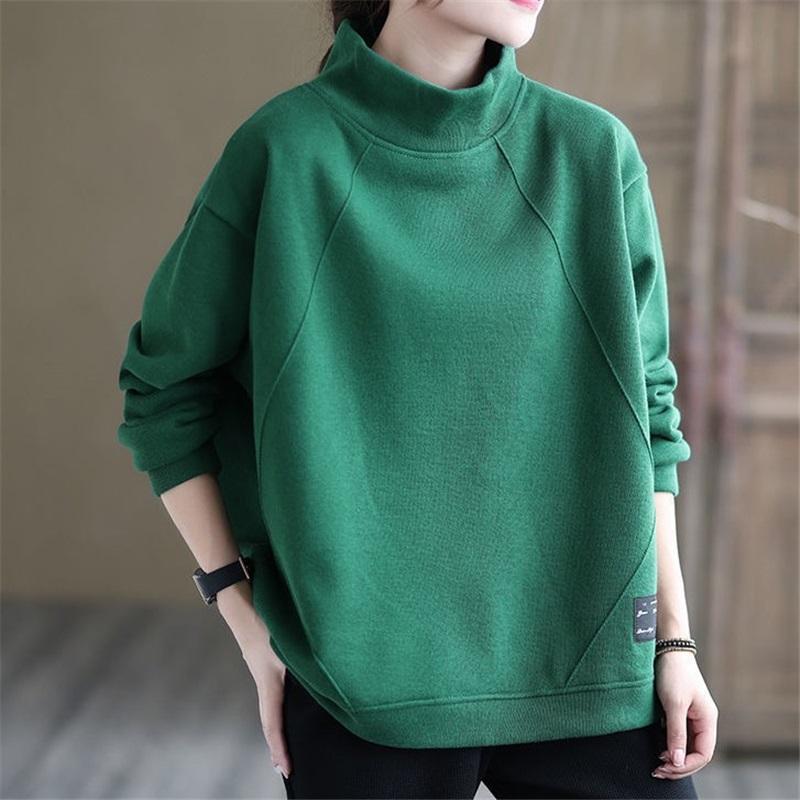 Women's Mock Neck Sweatshirt Casual Loose Fit Pullover Top