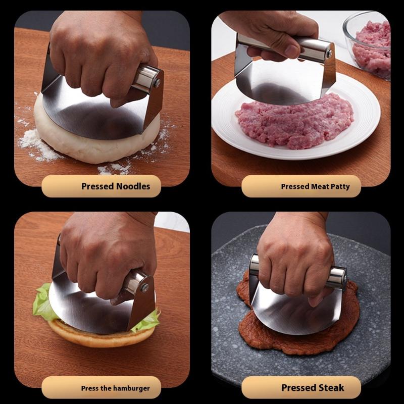 Stainless Steel Smash Burger Press Hamburger Patties Meat Masher Circular Meat Press Mold For Deli Meats Kitchen Accessories
