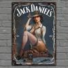 Vintage Tin Sign Pinup Girl Retro Wall Art 8x12 Inch Home Bar Decor