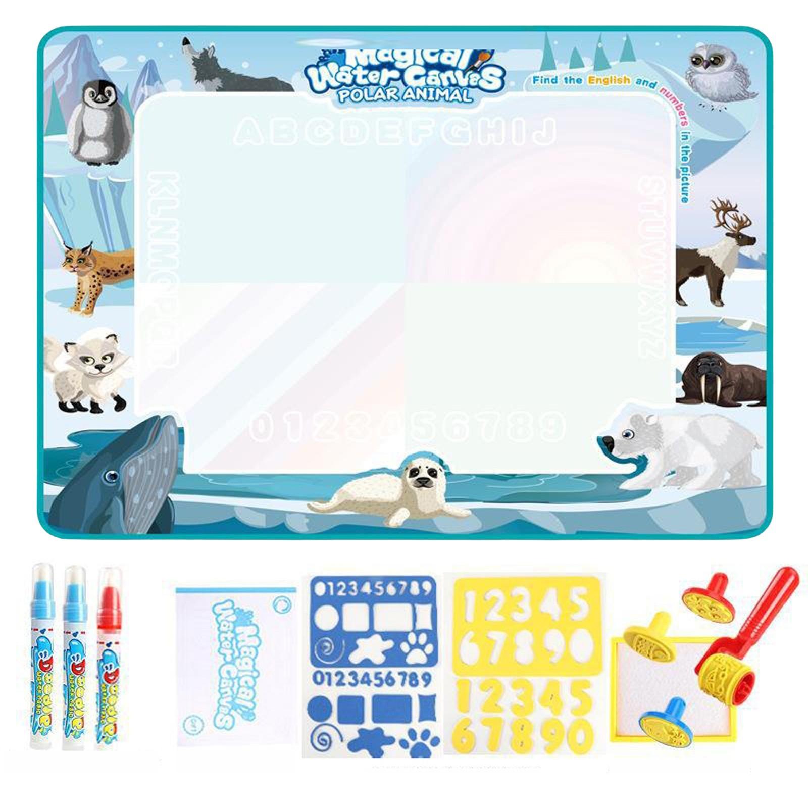 

Коврик для рисования на воде 39x31 дюйм Детская картина большого размера Прозрачная вода Повторяющаяся картина на воде Одеяло для рисования One Size