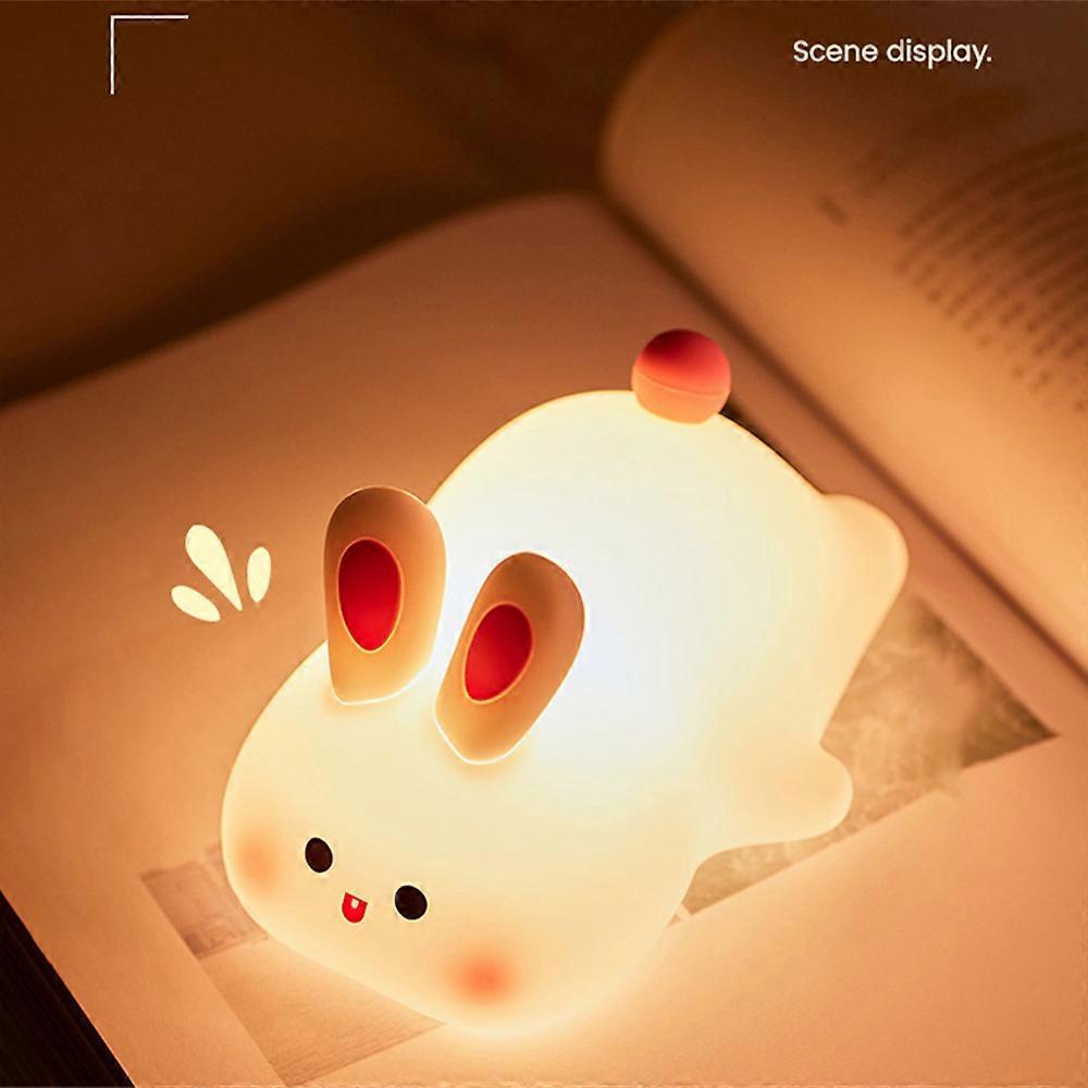 1/2Pcs Night Light Cute Rabbit Colorful Light Clap Lamp Pat Lamp Night Feeding Baby Bedroom  Kid's Gift