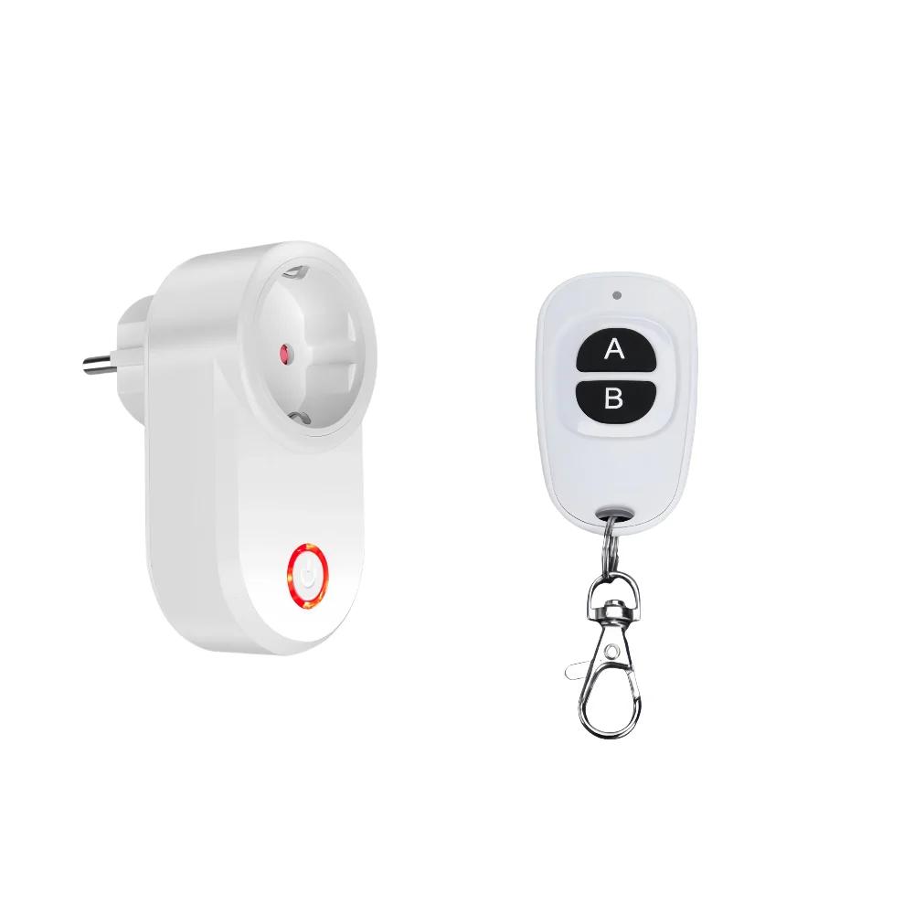 433Mhz Wireless Smart Outlet Remote Control Socket EU FR Waterproof Remote 15A 110V 220V RF Plug for Home Appliances Lamp ON OFF