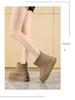 Women's Fleece-Lined High-Top Snow Boots, 2025 Winter Collection - Trendy Korean Style, Thickened for Warmth, Short Design