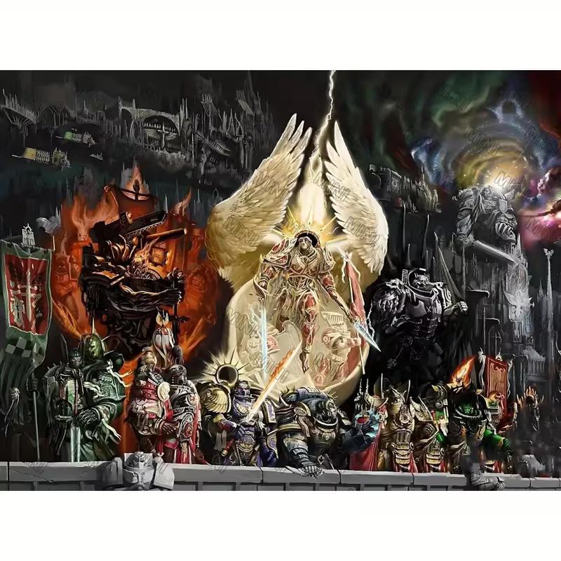 2D Warhammer 40k Tapestry, Space Marine Primarch Wall Hanging for Fans Room Decor