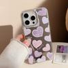 Kreatywne fioletowe etui w kształcie serca dla iPhone 17 iPhone 17 Pro Max