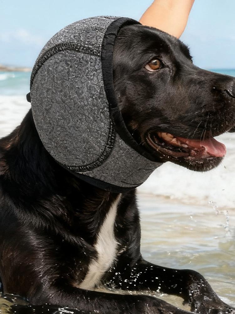 Pet Dog Winter Thickened Edition Waterproof Noise Cancelling Dog Ear Muffs for Swimming & Grooming