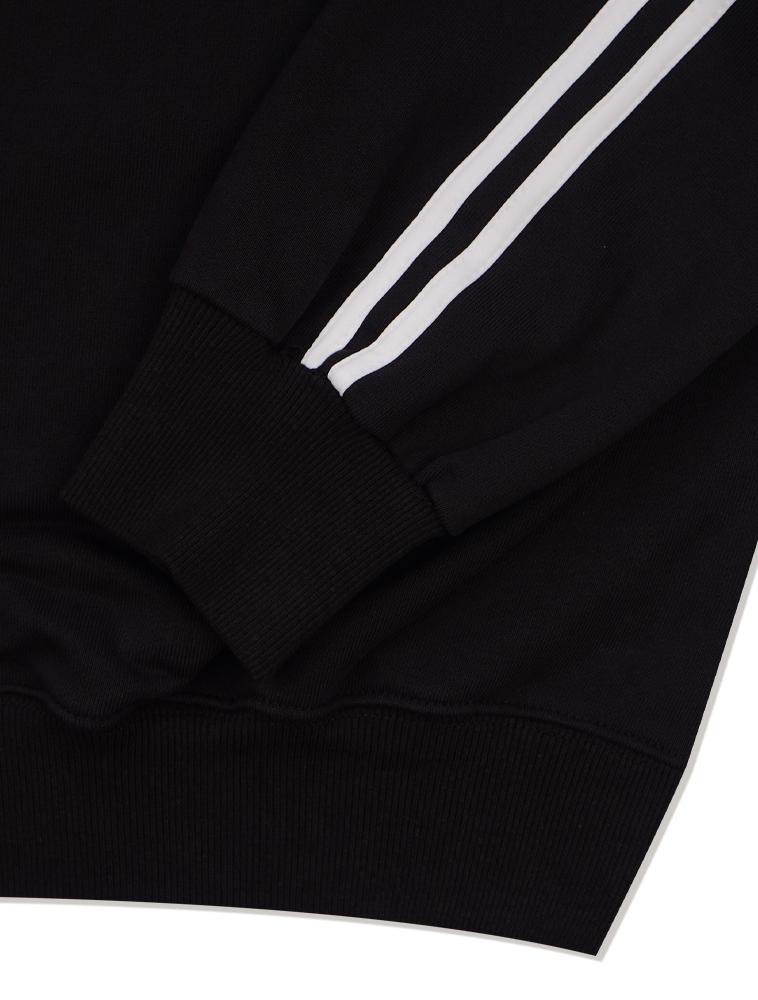 LA MAISON STUDIO Women'S Crop V-Neck Sporty Heavy Terry Sweatshirt Black (Fcd3Ts709W)