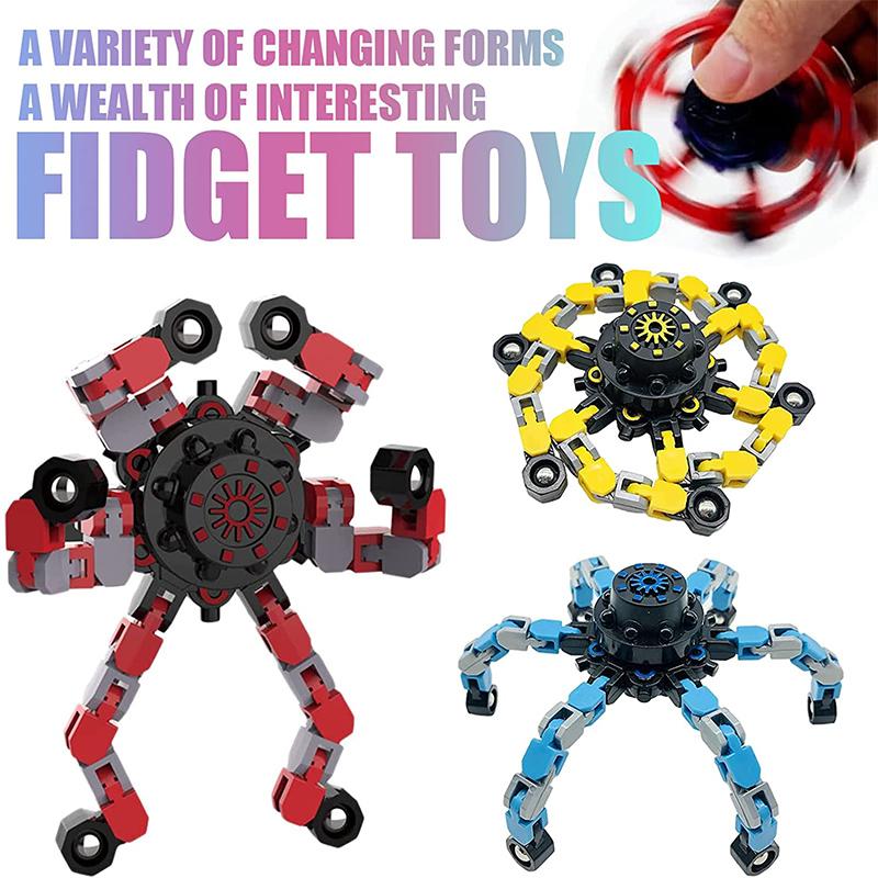 Trottola da Dito Giocattolo Catena Giocattolo Robot Robot Deformabile Fai da Te Robot Deformato Meccanico Spirale Twist Dito Decompressione Dito Bambini Adulti Pasqua