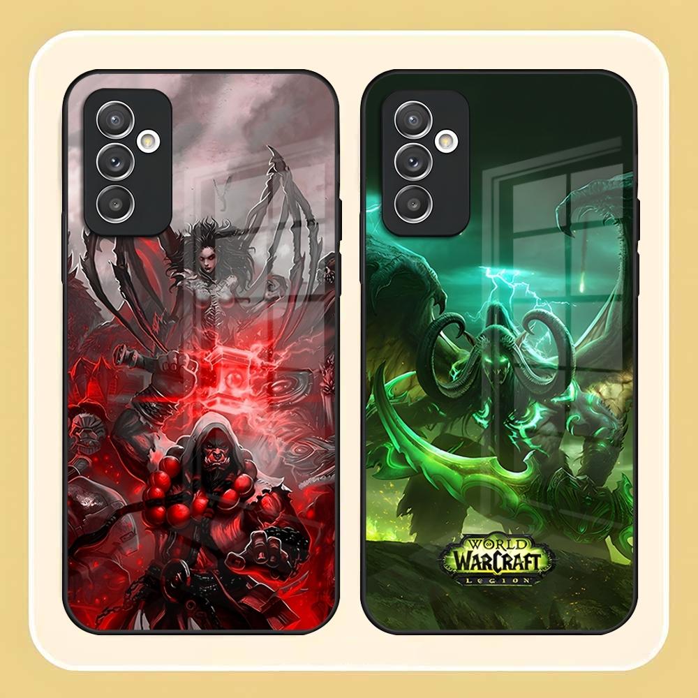 W-World Of W-Warcraft Phone Case For Samsung S24 Ultra S23 S22 S20 Fe S21 Plus A54 A34 A24 A53 A13 A16 Glass Back Cover