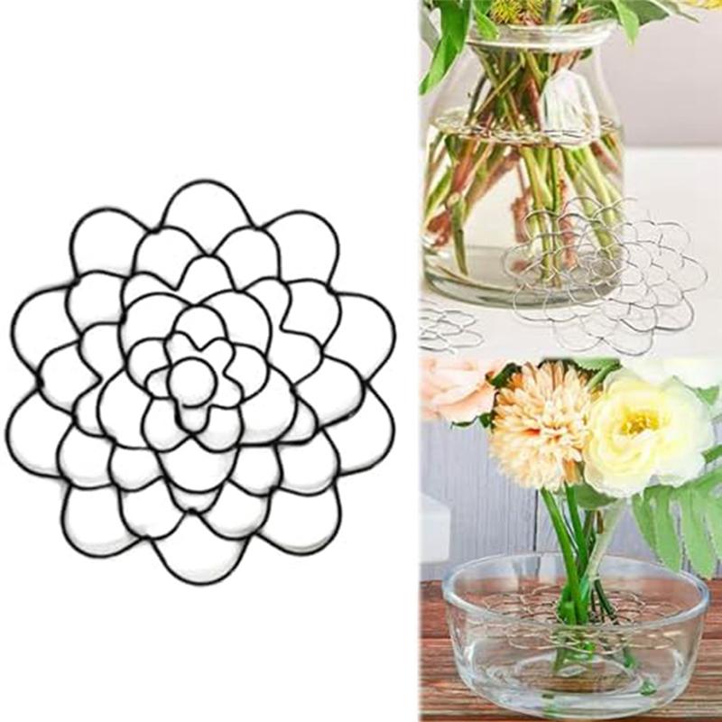 A34R 1 Stück Draht-Blumensteckhilfe - Blumenigel, Schwarzes Metall Biegsames Blumen Gitter 4 Zoll