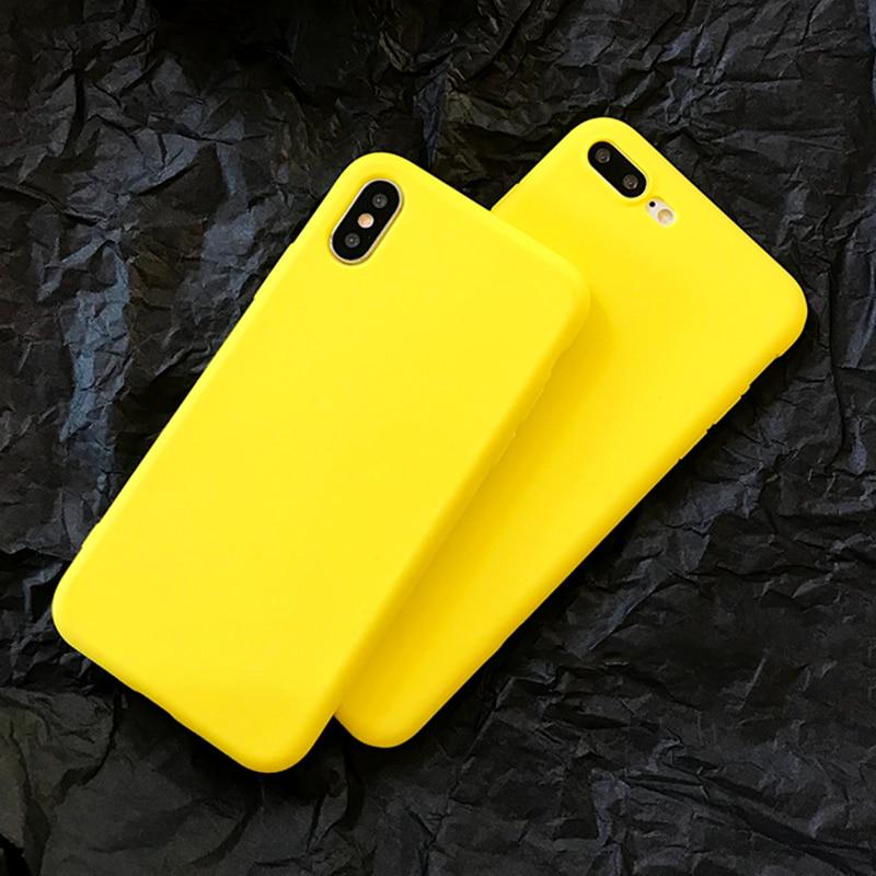 Case For iPhone 6 6S 7 8 Plus X XS XR XS Max Lemon Yellow Candy Colors ...