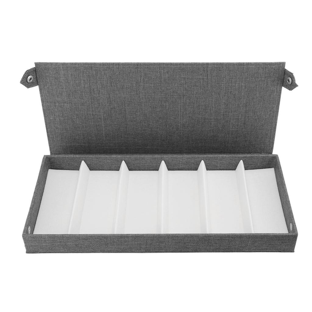 6 Slots Linen Eyeglass Box Eyeglasses Storage Case Multi Slots Fashion Eyewear Display Organizer for Travel Home Store