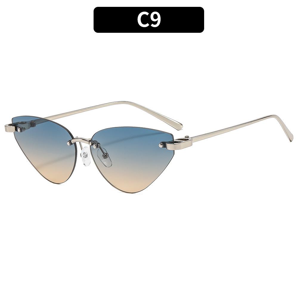 Fashion Rimless Triangle Sunglasses Women Trendy Personality Stylish Sun Glasses