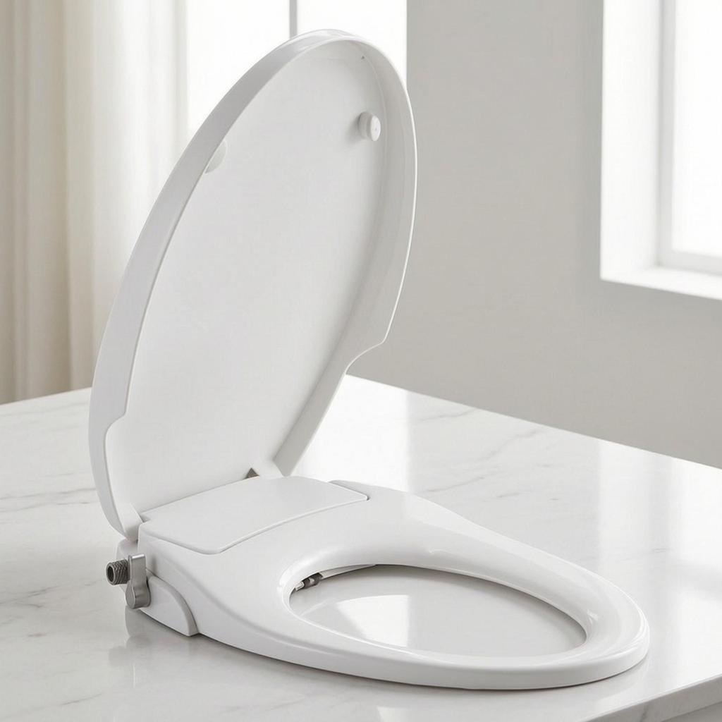 NonElectric Toilet Seat with Rinse | Adjustable Mounting Spacing, Spray