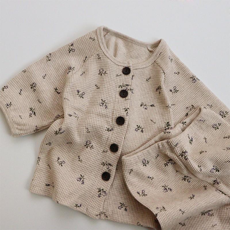 Baby Cotton Pajama Set Long Sleeve A-Class Sleepwear Toddlers Boys Girls Lightweight Home Outfit
