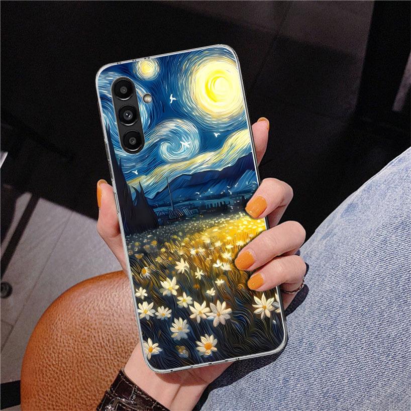 Starry Night Van Gogh Art Phnoe Case for Samsung Galaxy A17 A37 A57 A16 A26 A36 A56 A15 A14 A13 A55 A54 A53 A35 A34 A33 A25 A24