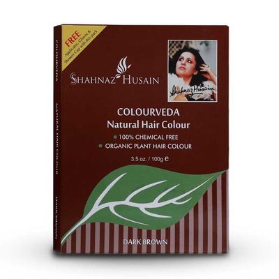 Shahnaz Husain Colourveda Castano Scuro Colore Naturale per Capelli 100g 100% Senza Chimici Erboristico Ayurvedico Polvere Colorante per Capelli