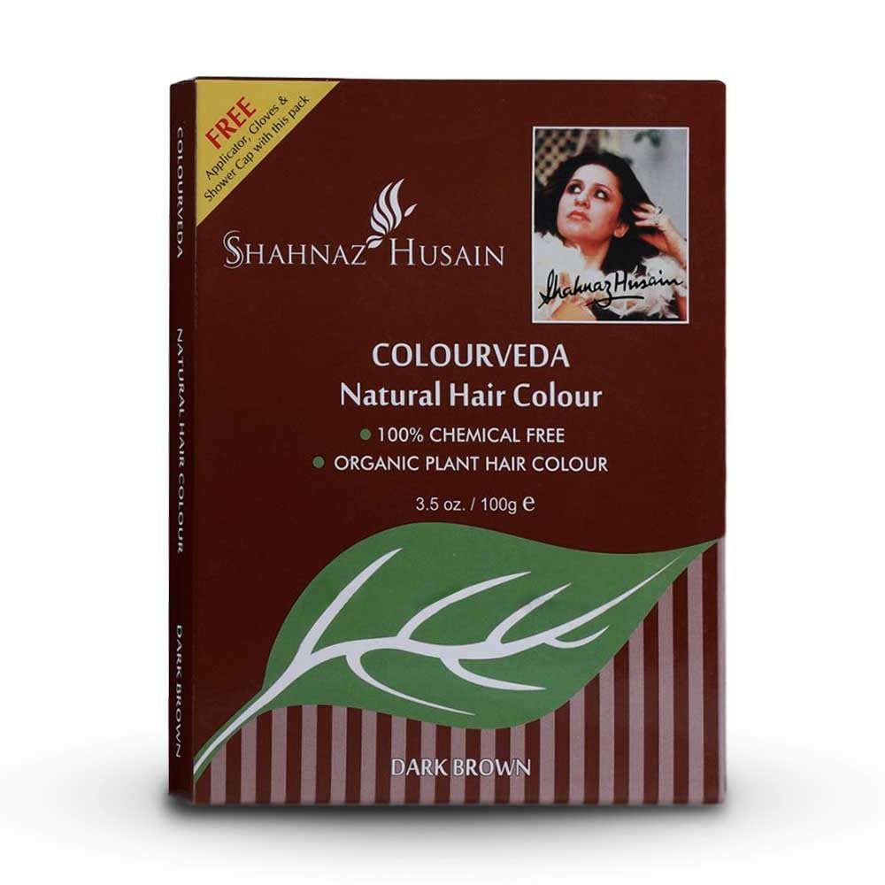 Shahnaz Husain Colourveda Темно-коричневый Натуральный Краситель для Волос 100г 100% Без Химикатов Травяной Аюрведический Порошок для Окрашивания Волос