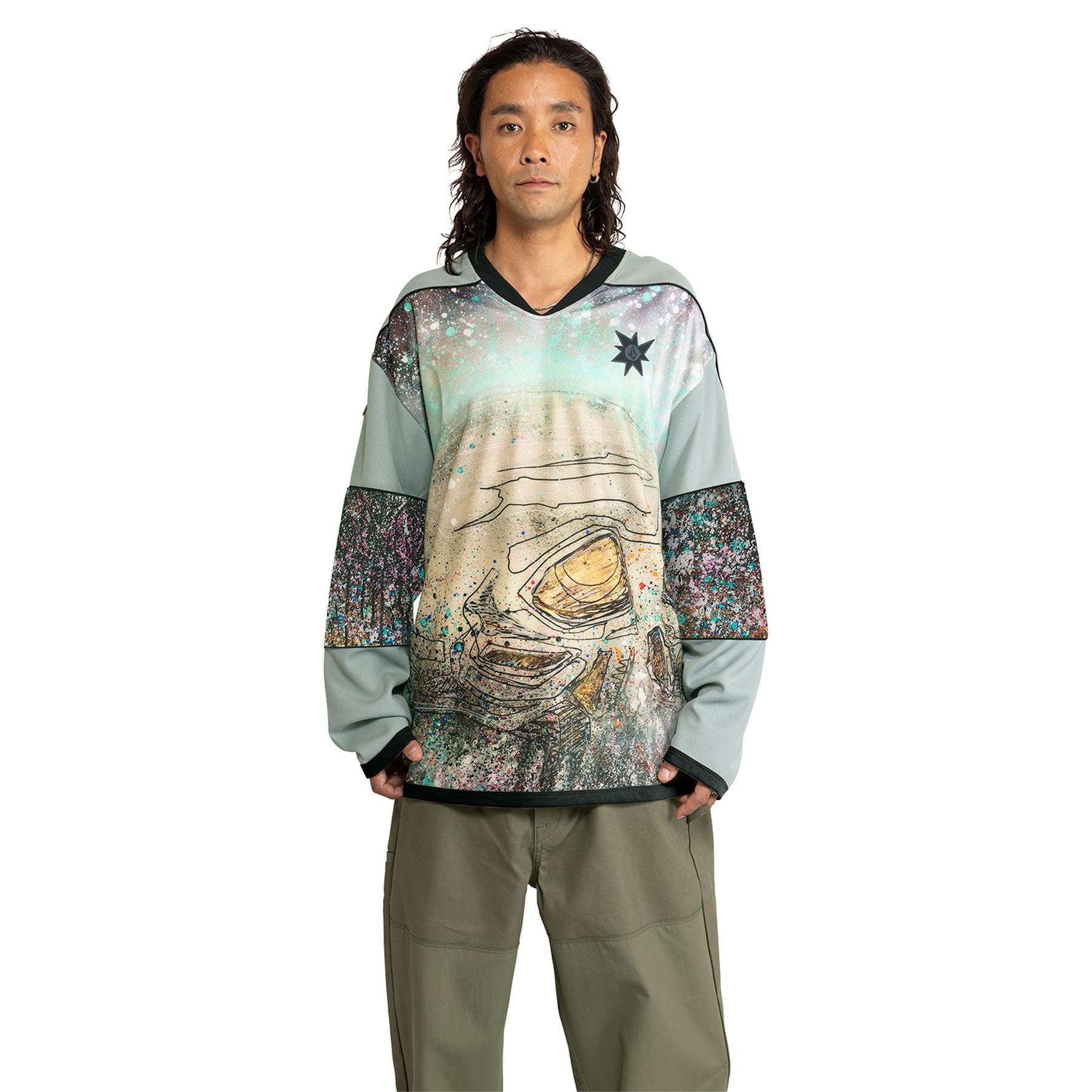 

Long Sleeve Print TT B IGUCHI KNIT Stylish CPG [Volcom] T-Shirt [TOKYO TRUE] (Brian Iguchi) [A0332402 / LS] Men s
