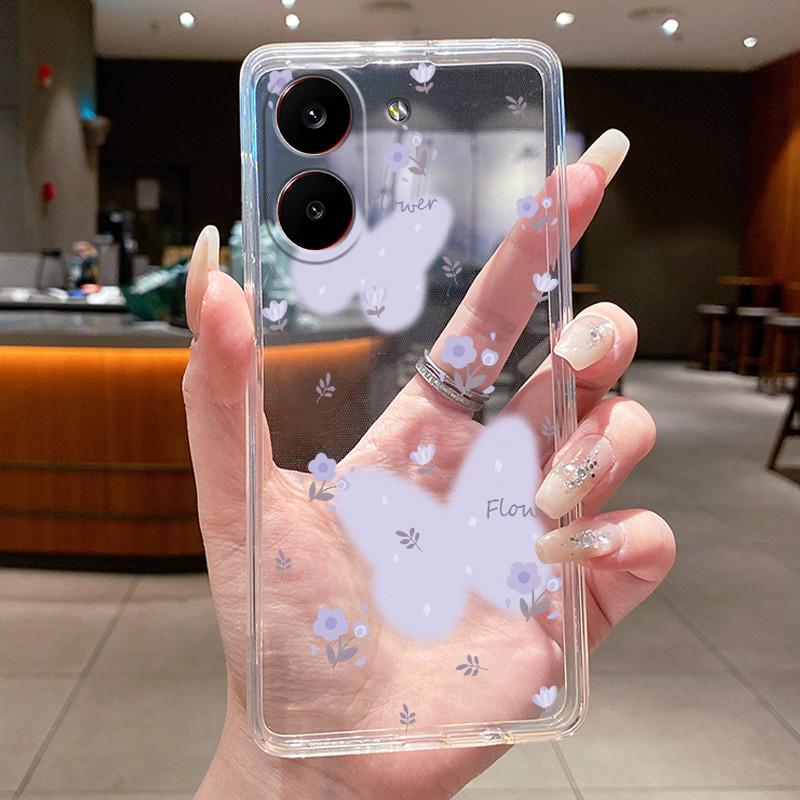 Phone Case For Redmi Turbo 5 / Poco X8 Pro 5G Fundas Capa Butterfly Bow Protective Casing Transparent Soft Silicone TPU Cover