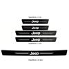 1/4/5Pcs Carbon Fiber Leather Car Door Sill Protector Strip For Jeep Wrangler Renegade Compass Grand Cherokee Patriot Rubicon AKM1