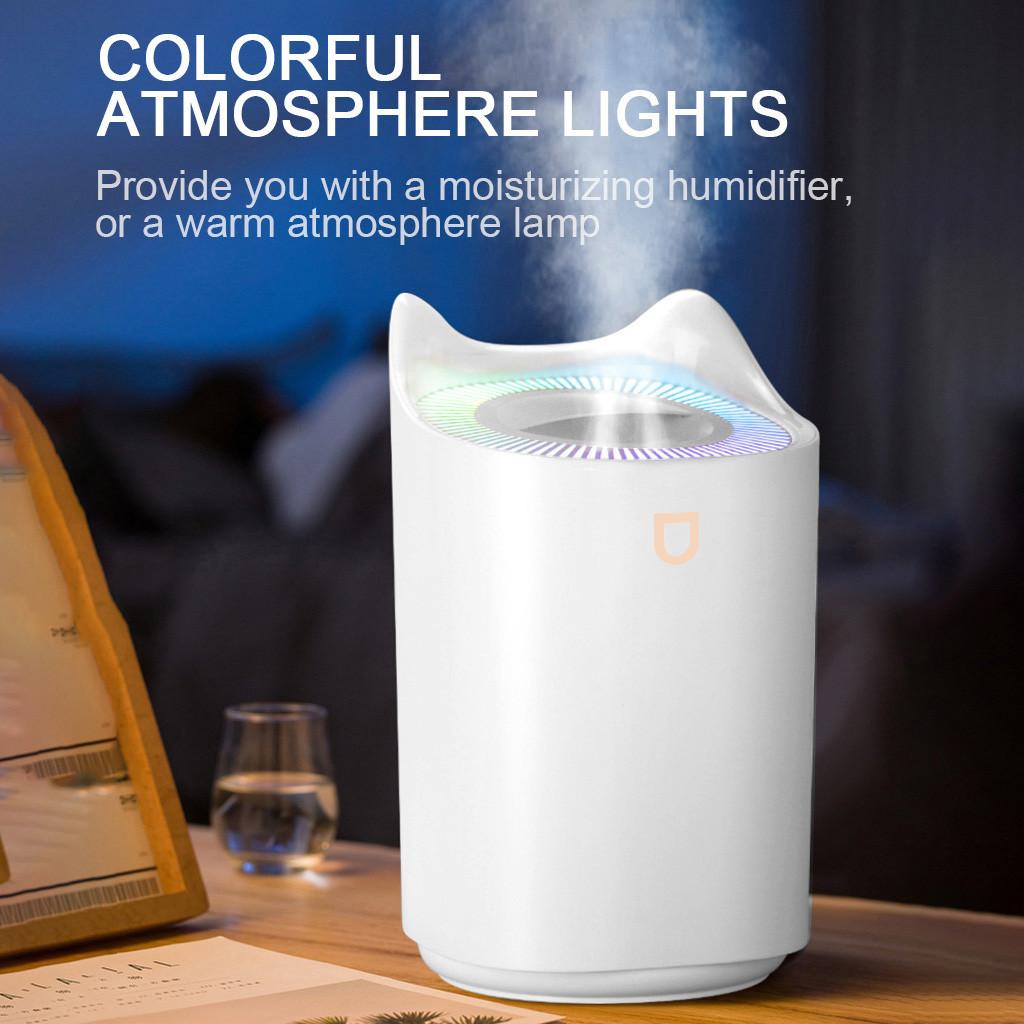 Humidificador de Aire Creativo para el Hogar Humidificador de Escritorio de Llenado Superior USB Gran Capacidad Doble Boquilla de Escritorio Doble Boquilla Doméstica Silencioso