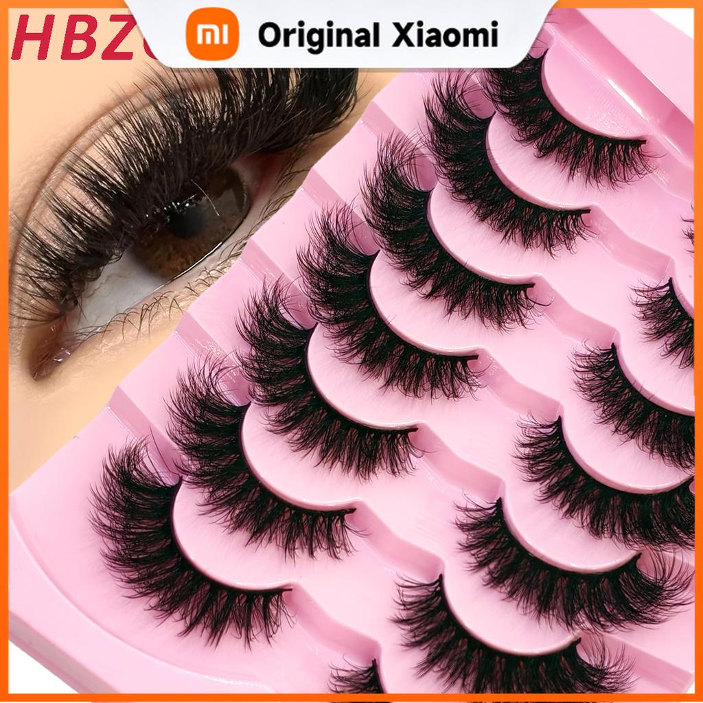 Xiaomi NEW 7pairs Makeup Eyelashes 3D Mink Lashes Fluffy Soft Wispy Natural Cross Eyelash Extension Reusable Lashes Eyelashes