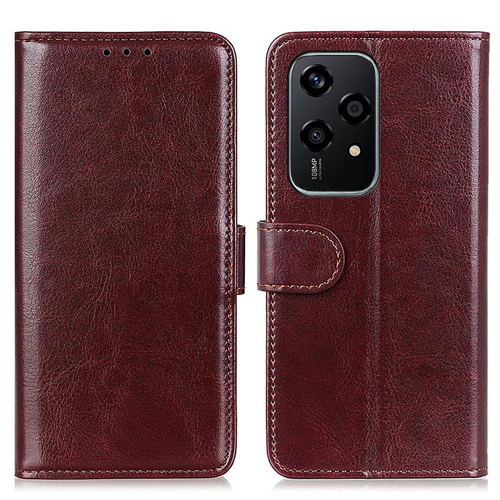 

For Honor 200 Lite Case PU Leather Wallet Phone Cover Crazy Horse Texture Brown