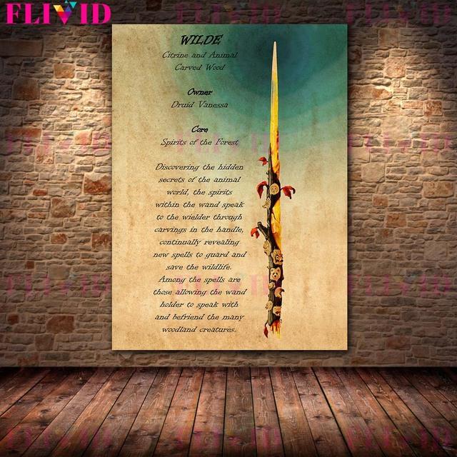 Zauberstab-Wissenskarte, Ölgemälde, Quelle der Magie, abstrakte Kunstplakate und gedruckte Zauberdekoration
