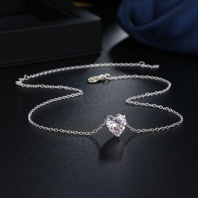 Collier en métal tendance avec cœur pour femme, jolie fille, ras du cou en cristal de zircon, cadeau de mariage, chaîne de clavicule