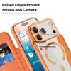 Etui do iPhone'a 17 Pro Max Kompatybilne z MagSafe Uchwyt na karty z blokadą RFID Skórzane etui na telefon