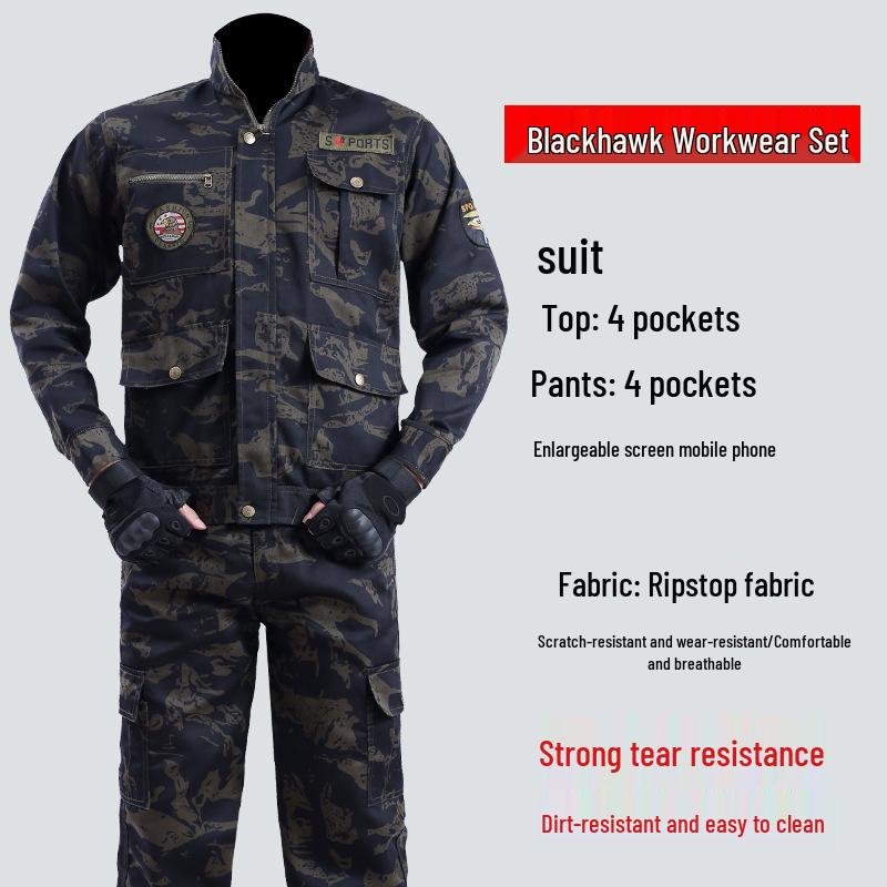 

Чоловічий весняно-осінній камуфляжний робочий одяг: Міцний стійкий до подряпин набір для будівництва та ремонту L