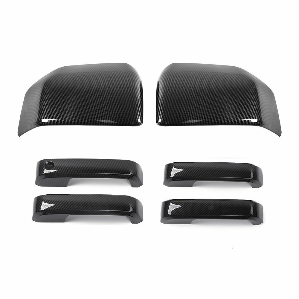 For Ford F150 2015-2020 Raptor Rearview Side Mirror + Door Handle Cover Wing Cap Car Exterior Door Rear View Case Trim Sticker