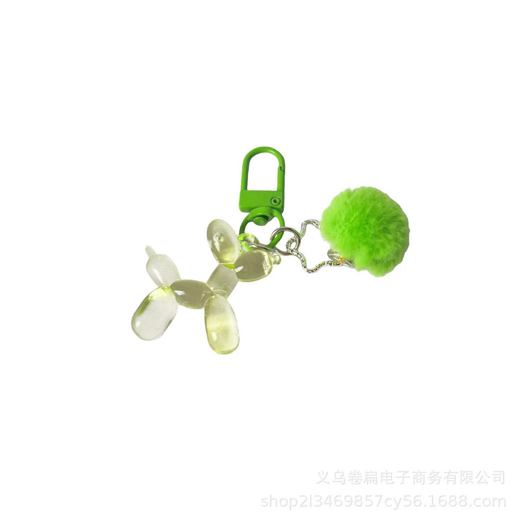 Trendy DIY Transparent Balloon Dog Keychain Charm - Great Gift for Best Friends