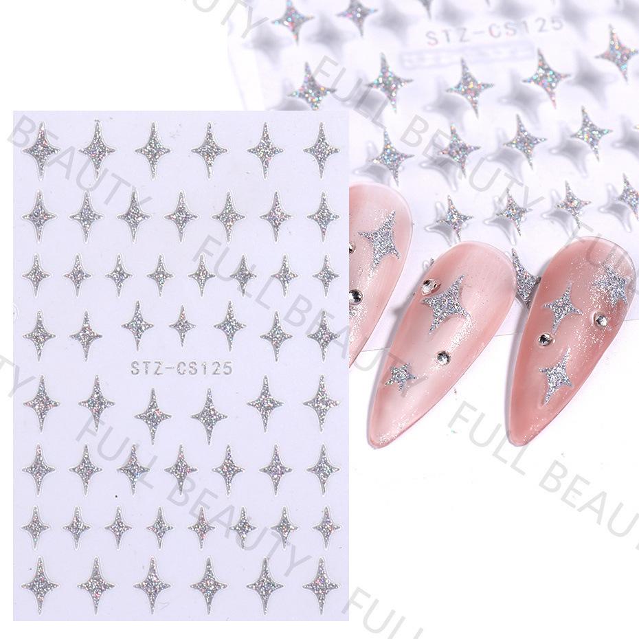 Nail Art Stickers Ins Valentine's Day Black Spades Love Line French Smile Adhesive Nail Stickers