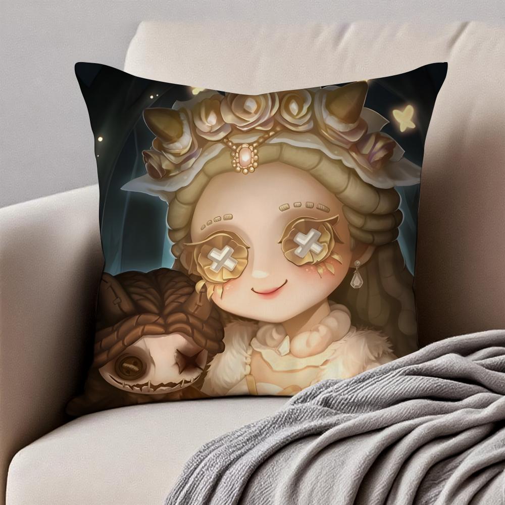 I-Identity V Memory Little Girl A-Alice Deross Cushion Cover Pillowcase Anti-Dustmite Invisible Zipper Short Plush Sofa Cushion