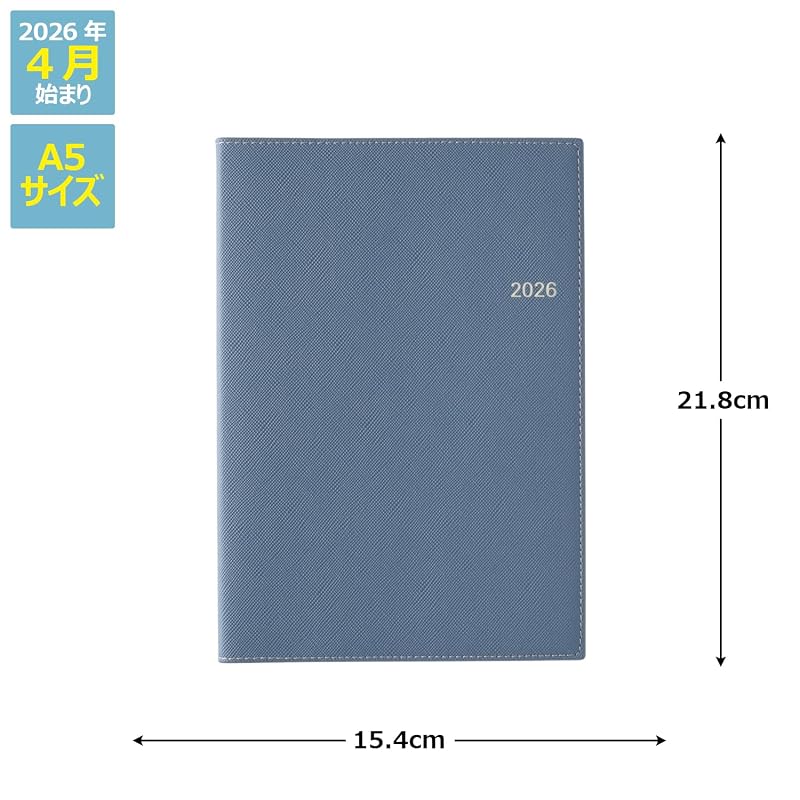 NOLTY 2026 Planner, April Start, A5 Weekly Access 4, Blue, 9689