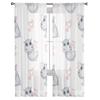 Cute Cartoon Hippos Sheer Window Curtains For Living Room Bedroom Modern Voile Tulle Curtains Fabric Drapes For Kitchen