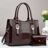 NICOLE & DORIS Women's Handbag and Shoulder Bag Set, Stylish and Elegant, Crocodile Leather, 2-Way, Crossbody, PU Leather, Waterproof, Divided,