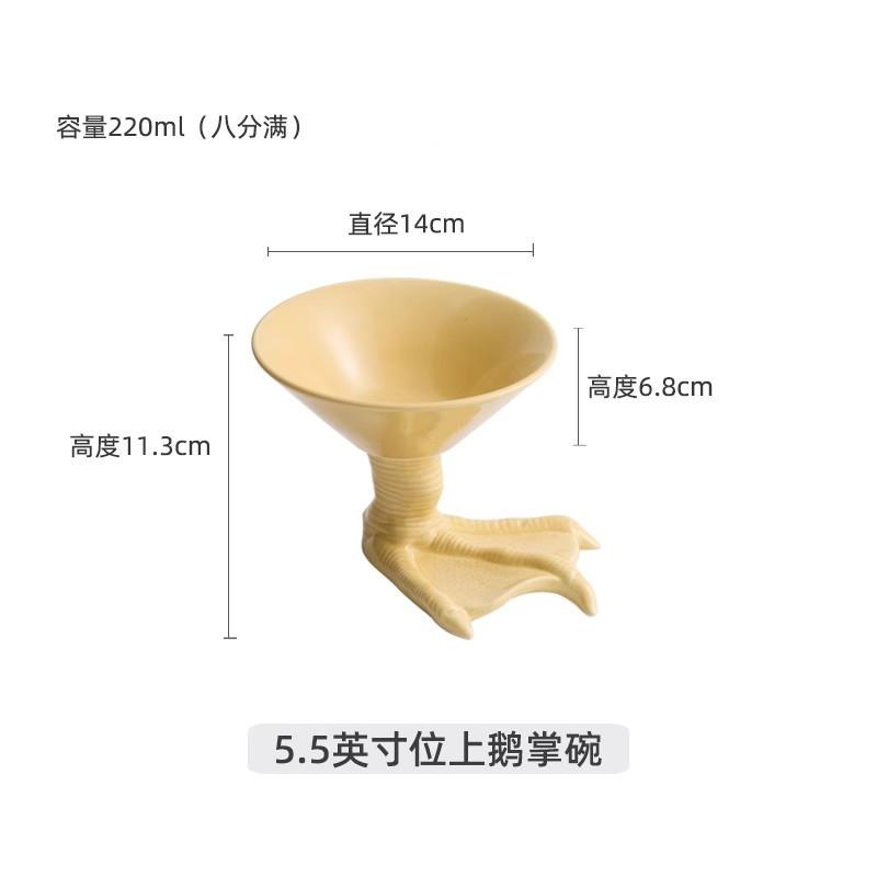 Ceramic Goose Claw Shaped High Bowl, Dessert Bowl, Dim Sum Bowl, Caviar Plate, Special Tableware for Specialty Restaurants