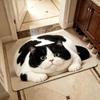 Absorbent Entryway Rug Diatomite Pet Floor Mat Practical Cat Print Doormat  Hallway